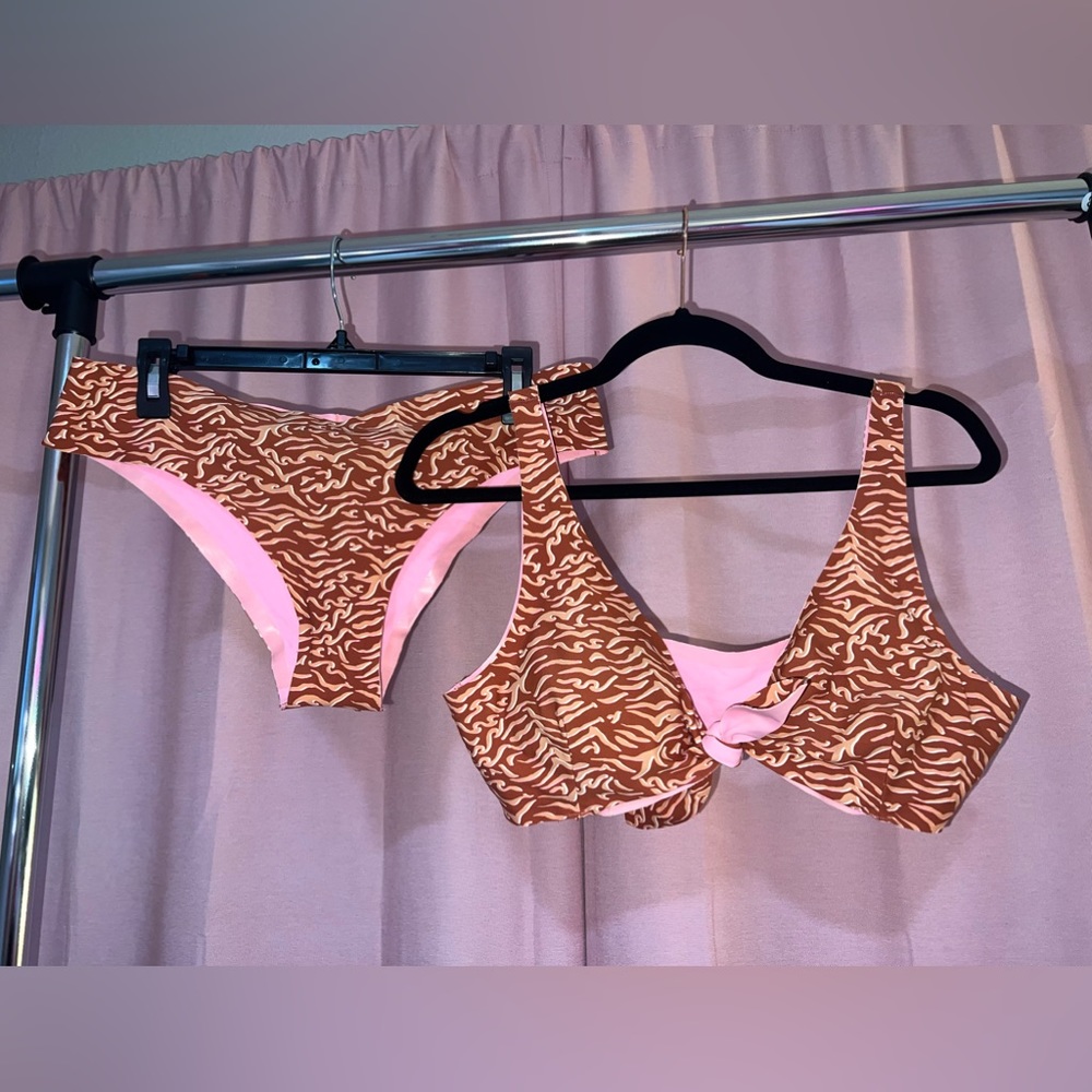 Onewith seamless westerly tie front (XL),woodmont cheeky (L) bikini set
